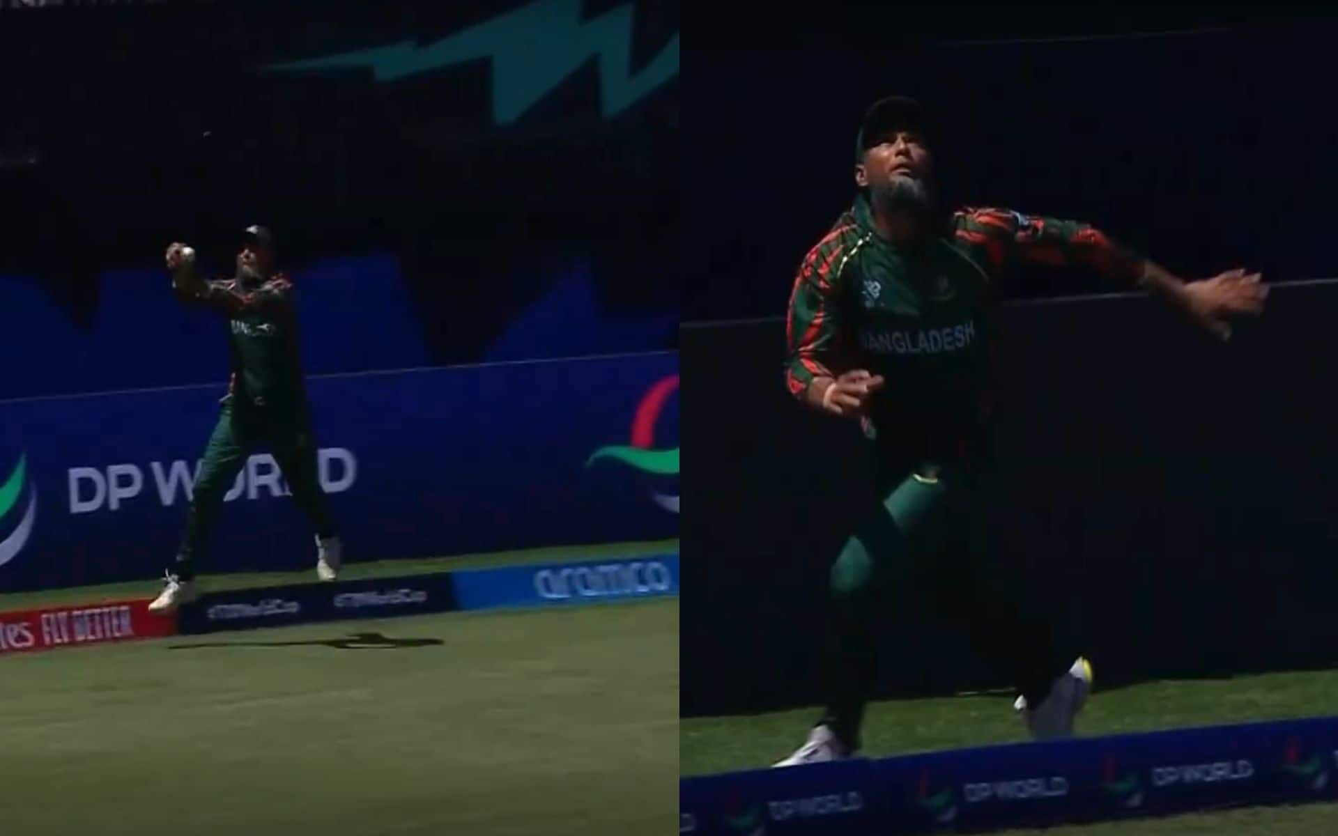 Mahmadullah takes a superb catch vs India (X.com)