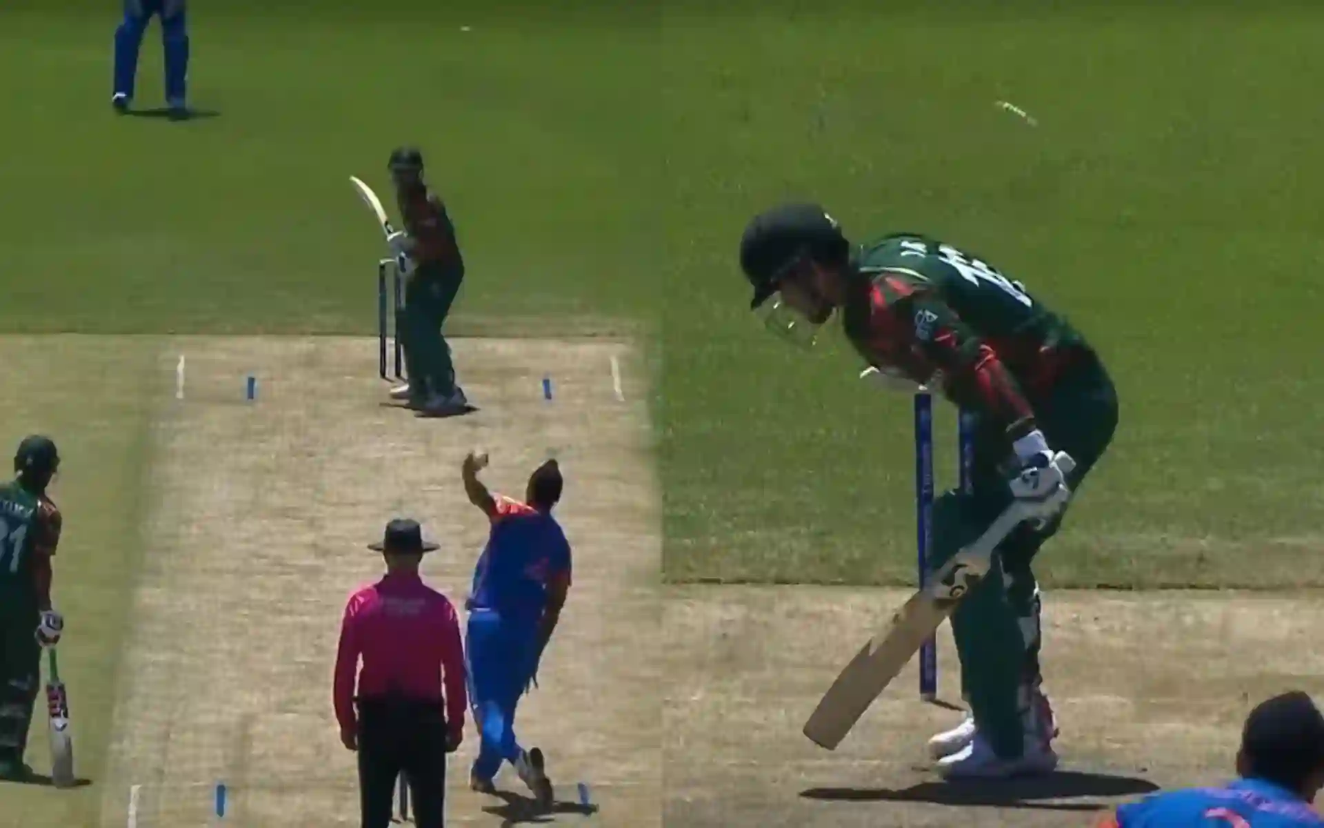 Litton Das getting castled by Arshdeep Singh (x.com)