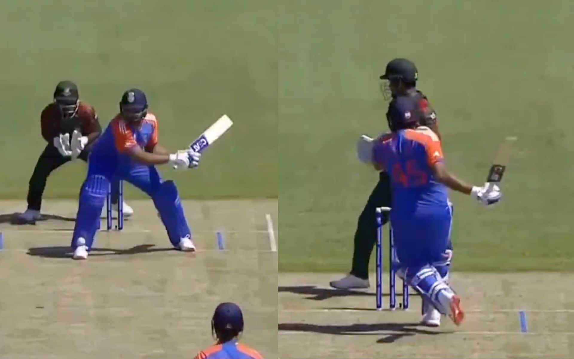 Rohit Sharma attempts switch hit vs BAN in T20 WC Warm-up (x.com)