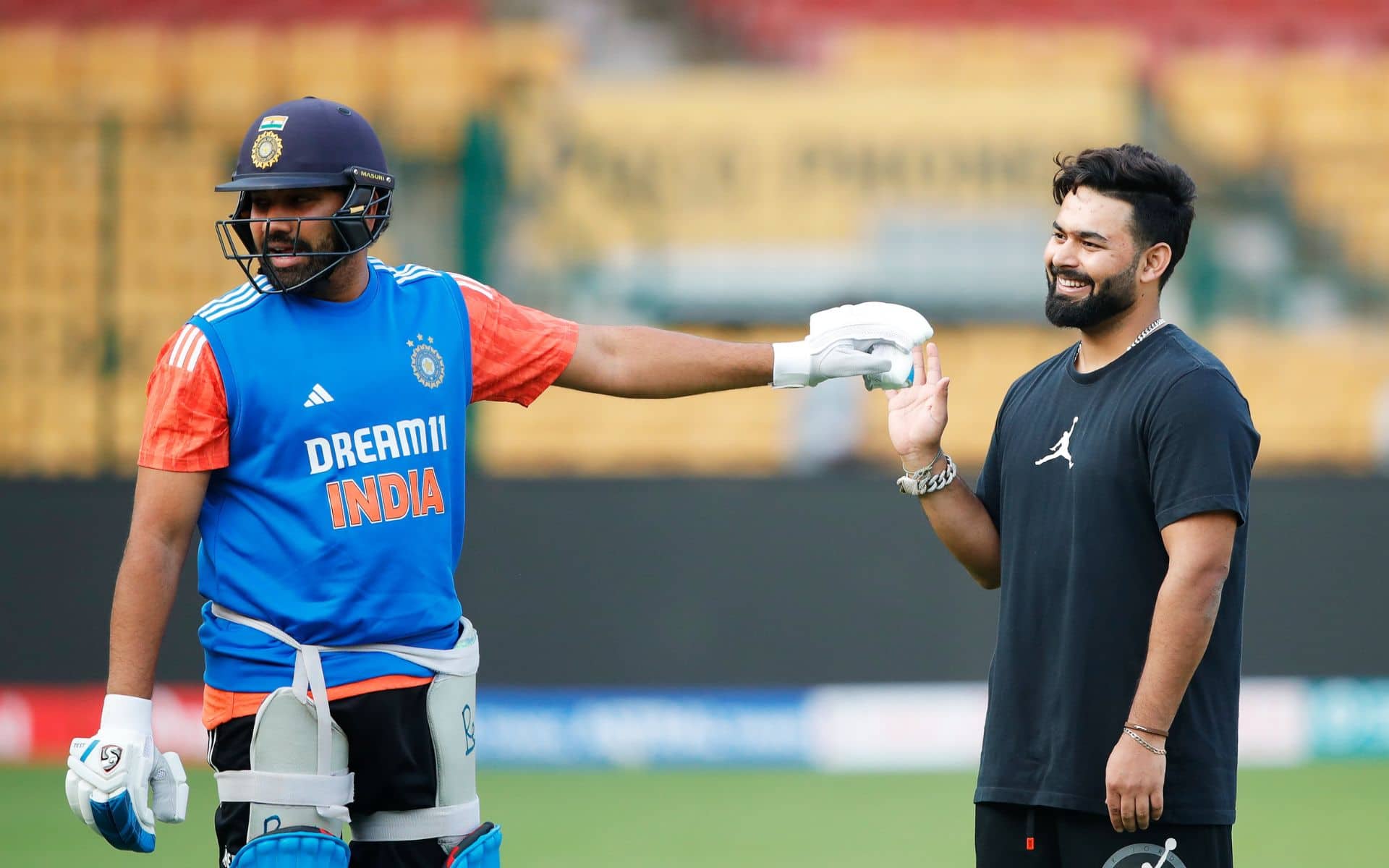 Rohit Sharma having fun with Rishabh Pant in IND net session (X.com)