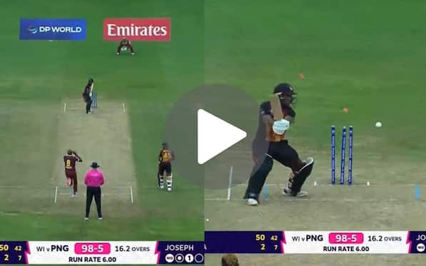 [Watch] Alzarri Joseph Cleans Up Sese Bau After PNG Batter's Gritty 50 Takes Them To A Strong Total