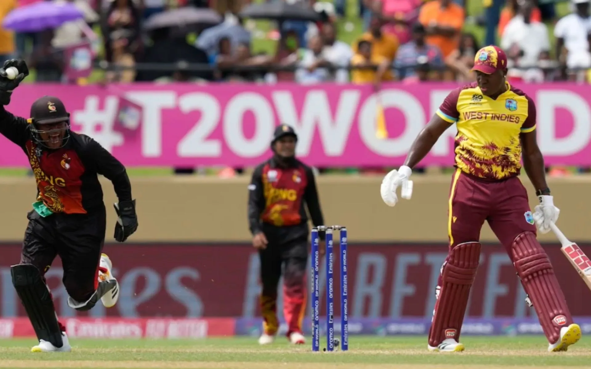 Rovman Powell was caught behind for just 15 vs PNG (AP)