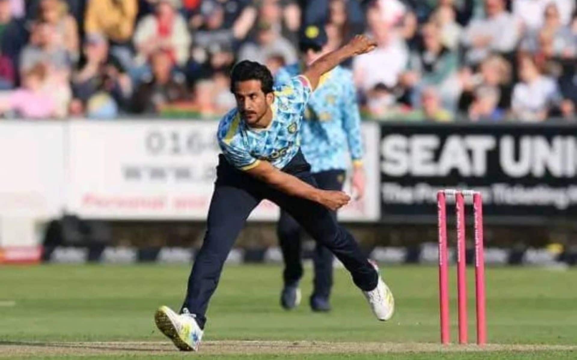 Hasan Ali in action for Durham in T20 Blast 2024 [X.com]