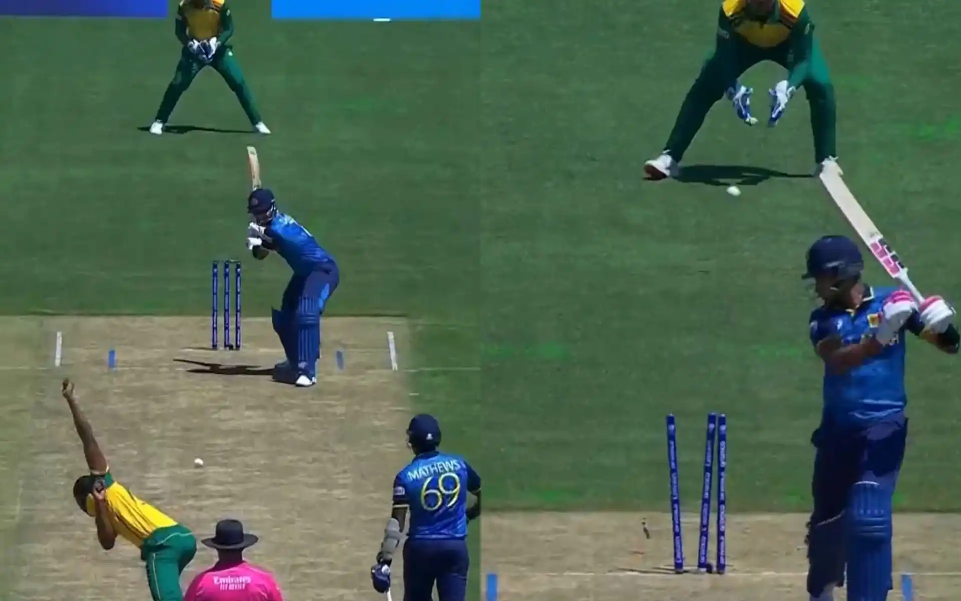 Kagiso Rabada cleans up Dhasun Shanaka (X.com)