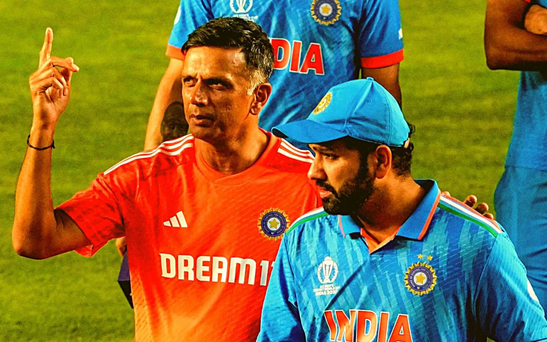 Rohit Sharma with India's head coach Rahul Dravid (x.com)