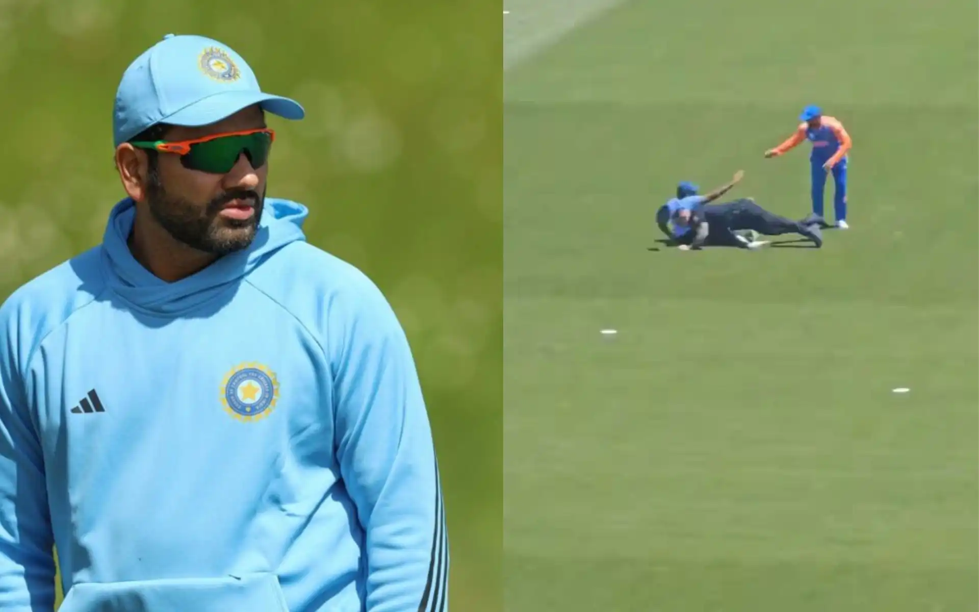 Rohit Sharma was troubled by pitch invader in the warm-up game (X.com)
