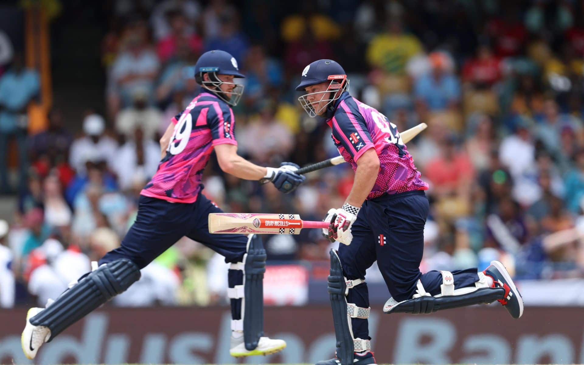 Scotland openers trashing English bowlers during T20 World Cup group fixture (X.com)