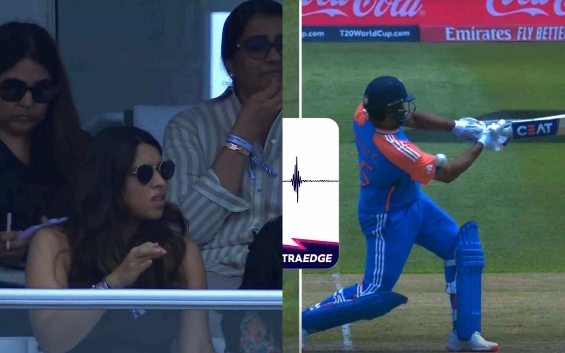 Ritika Sajdeh's reaction after Rohit Sharma saved by DRS (x.com)