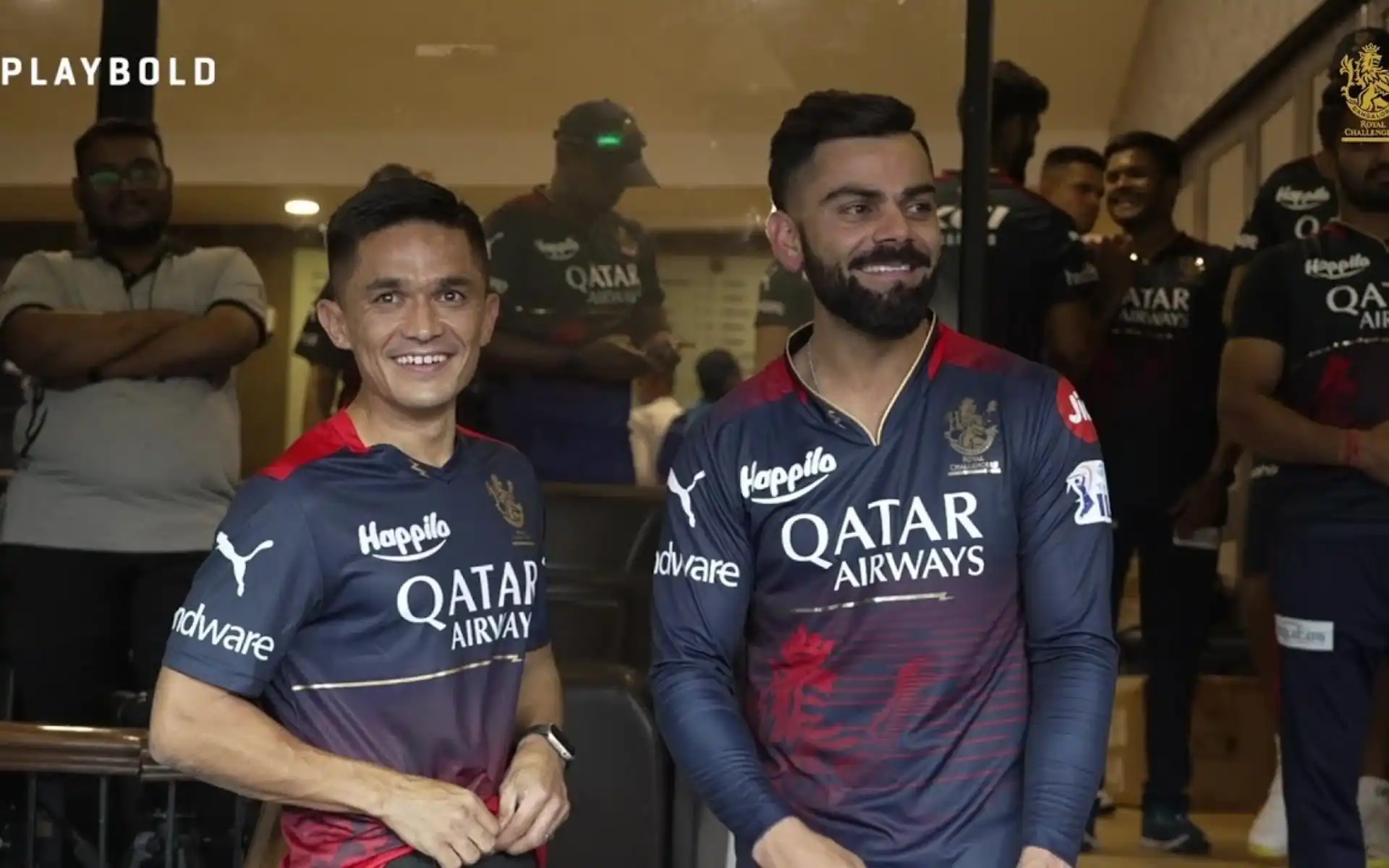 Virat Kohli and Sunil Chhetri at M. Chinnaswamy (x.com)