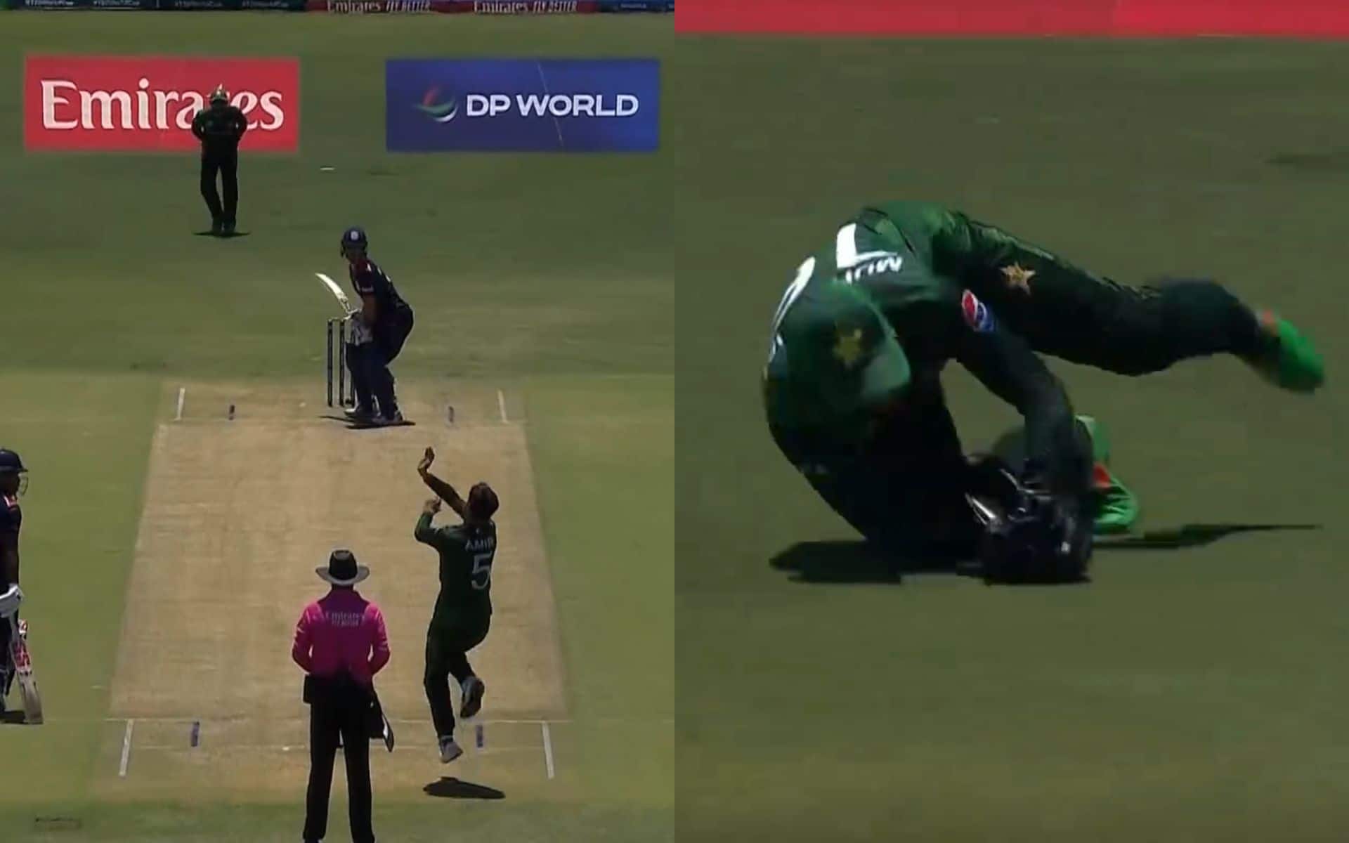 Rizwan takes an excellent catch to help Amir take a wicket (X.com)