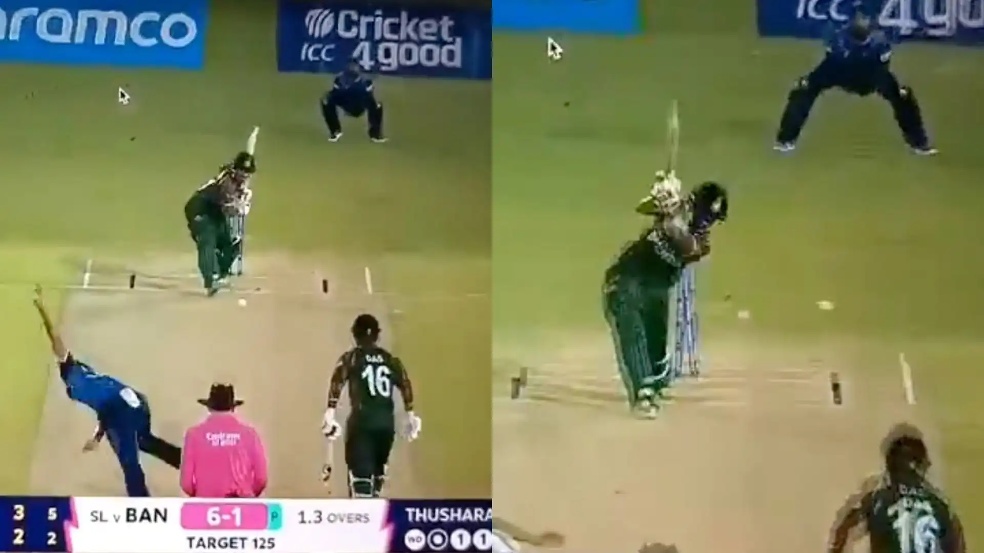 Tanzid was bowled by a vicious inswinger [X]