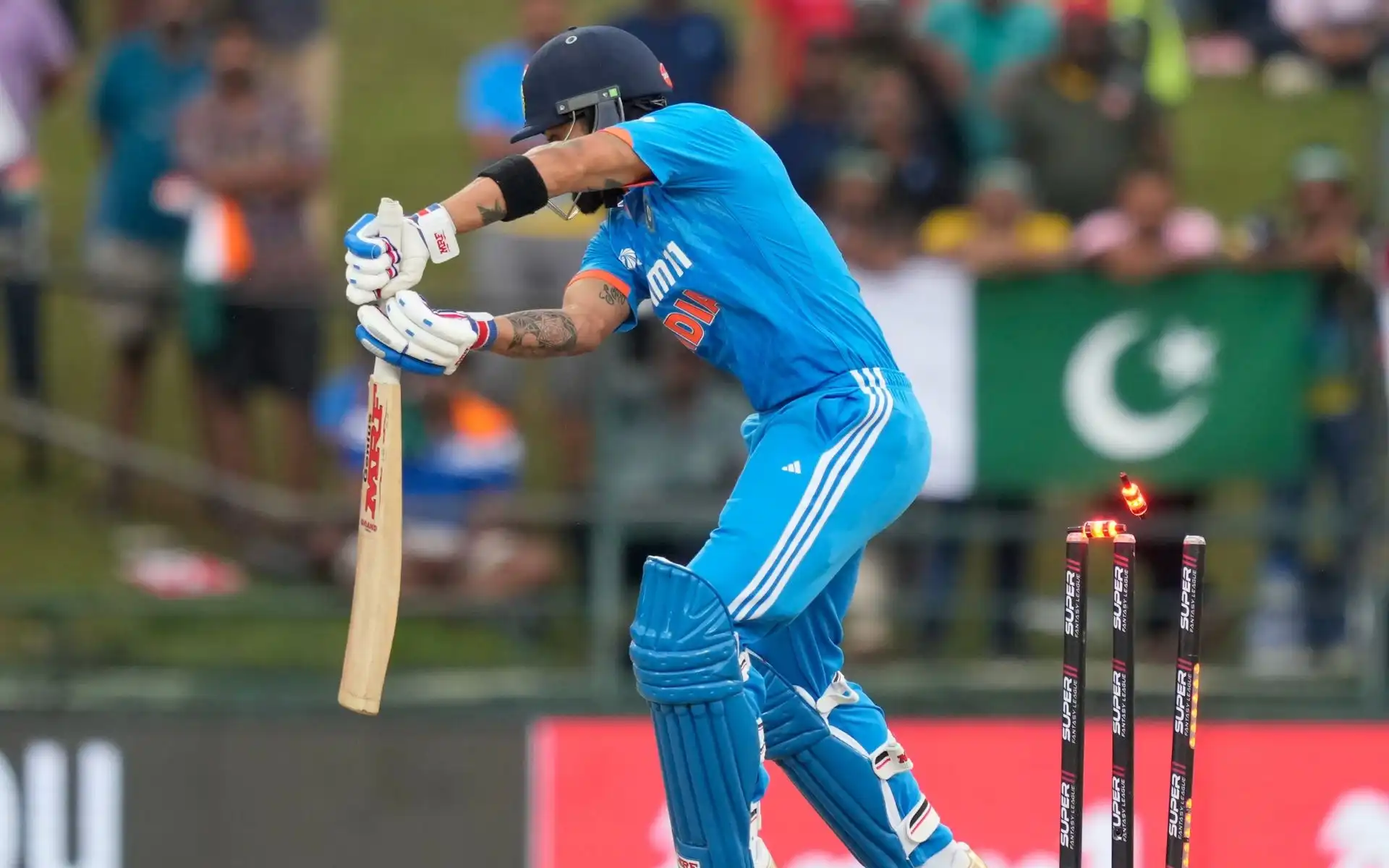 Virat Kohli cleaned up by Shaheen Afridi in Asia Cup 2023 (X.com)