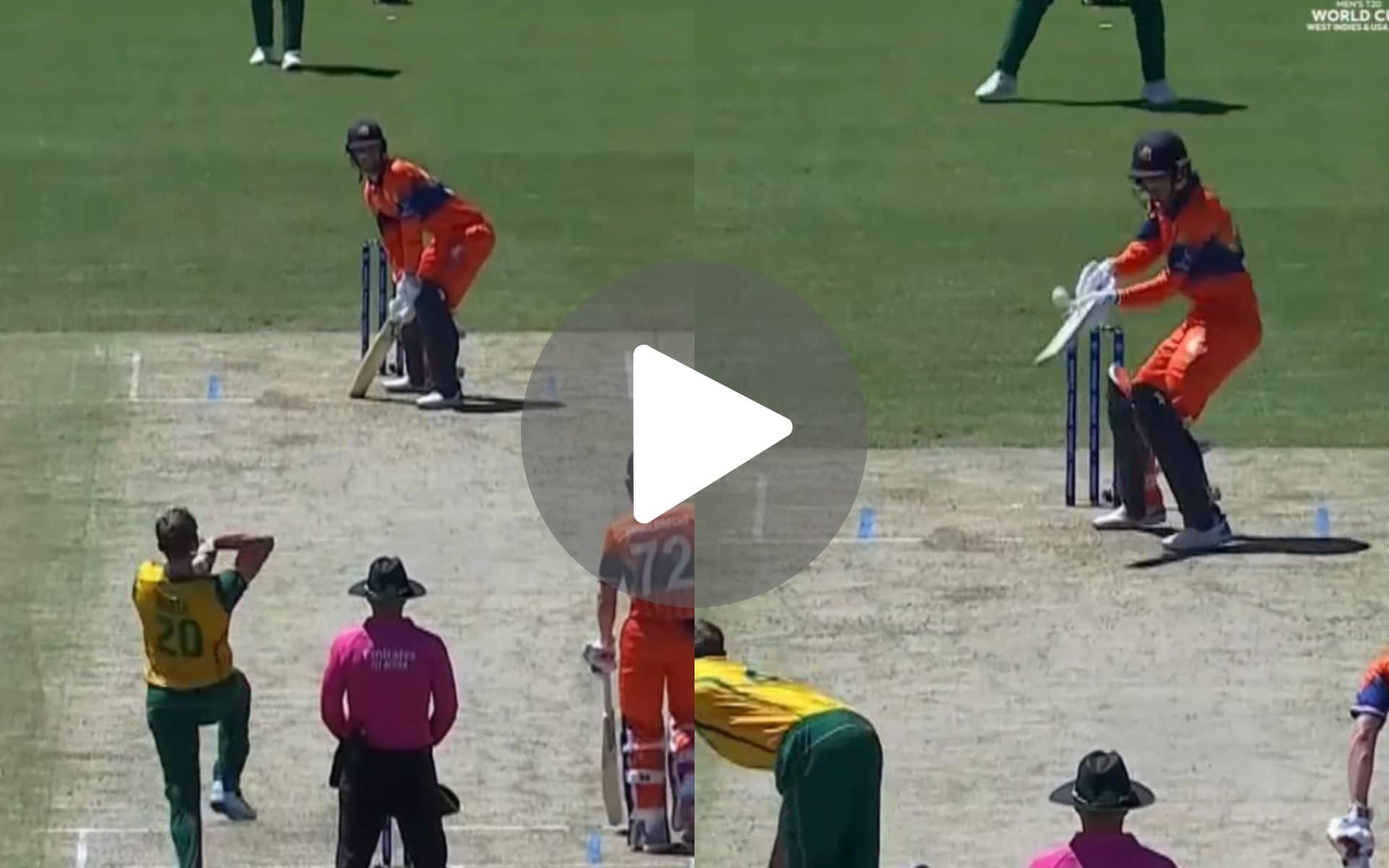 [Watch] Dutch Skipper Turns Into Right-Handed Pant; Plays Ridiculous Reverse Lap Six Vs Nortje
