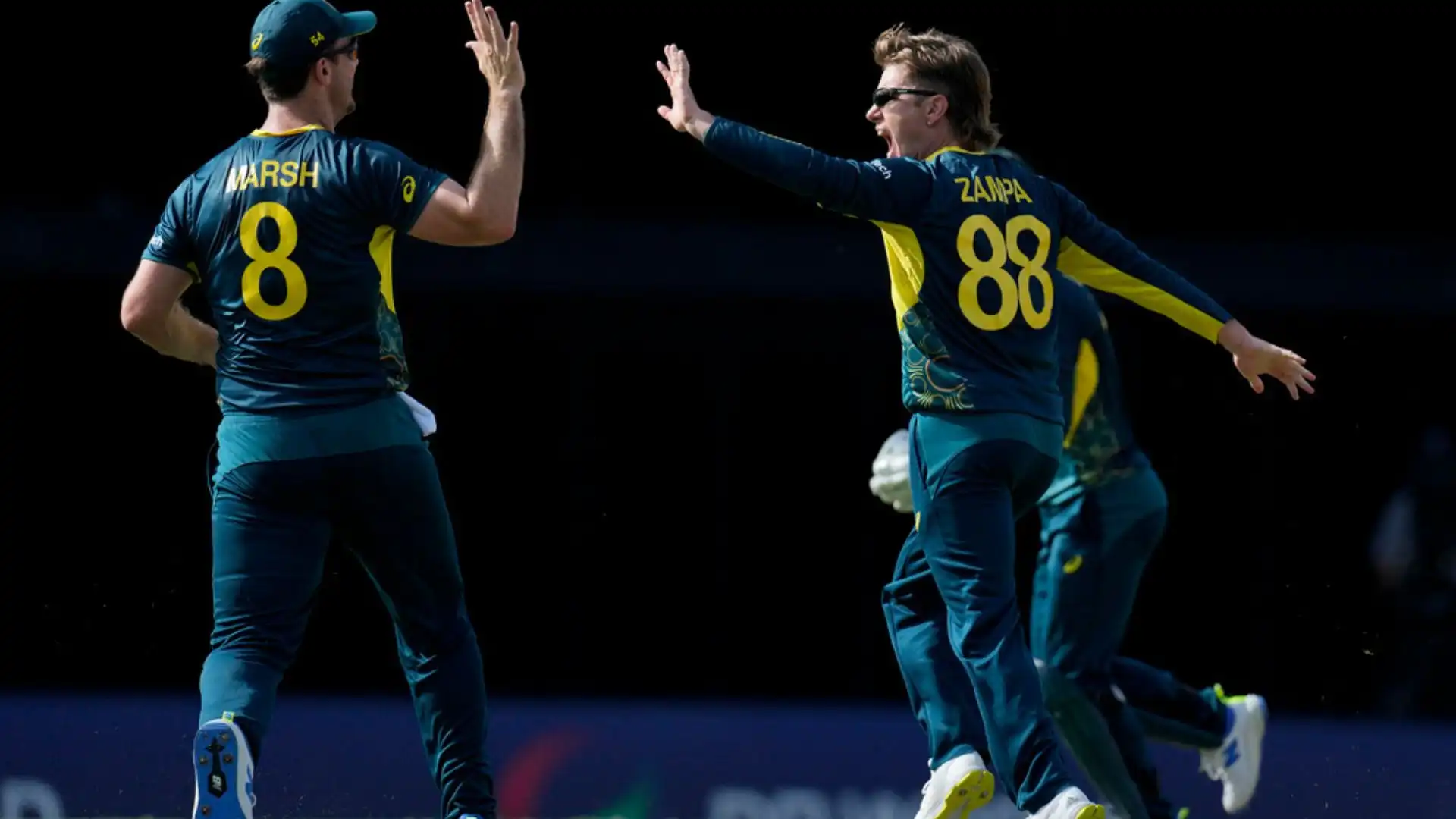 Zampa celebrating a wicket with Mitch Marsh [AP]