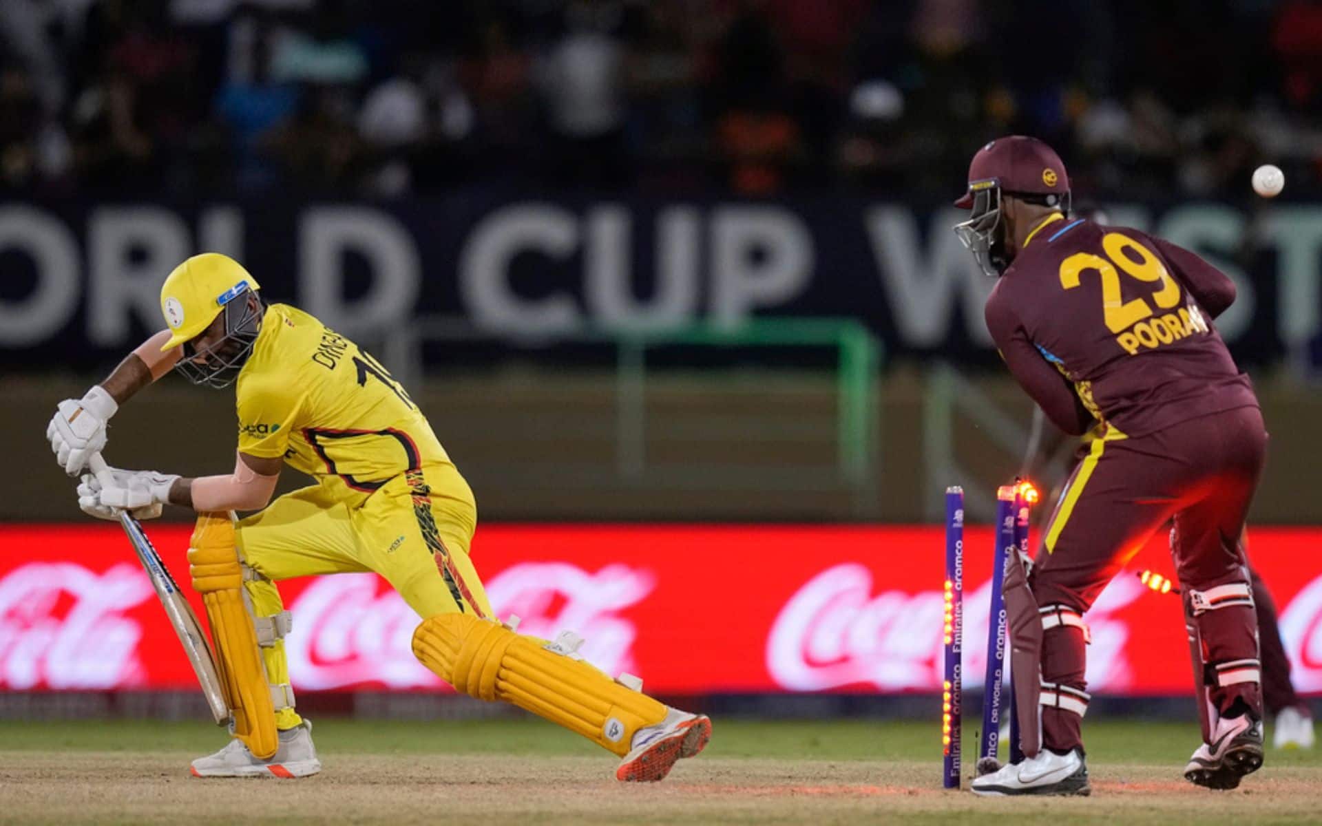 Uganda scored the joint lowest total of T20 World Cups against West Indies [AP Photos]