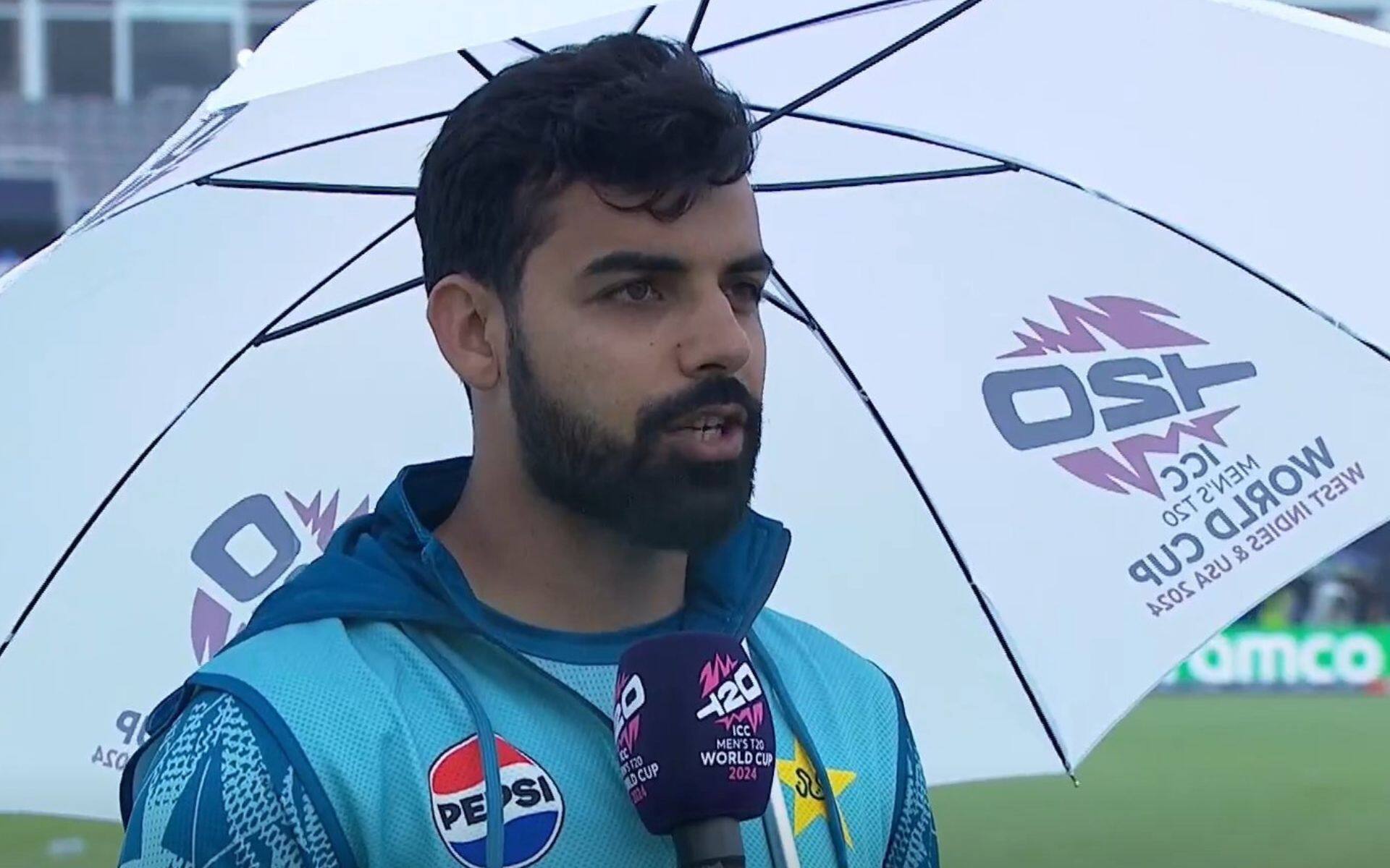 Shadab Khan speaks during the pre-match interview ahead of the 19th match [X.com]