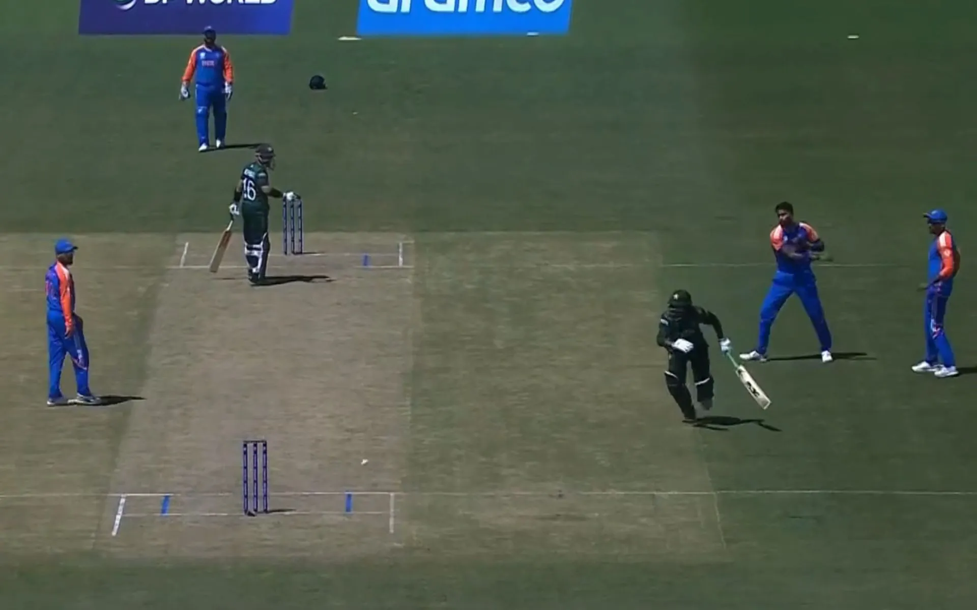 Hardik Pandya fails to direct hit from very close range to run out Usman Khan (X.com)