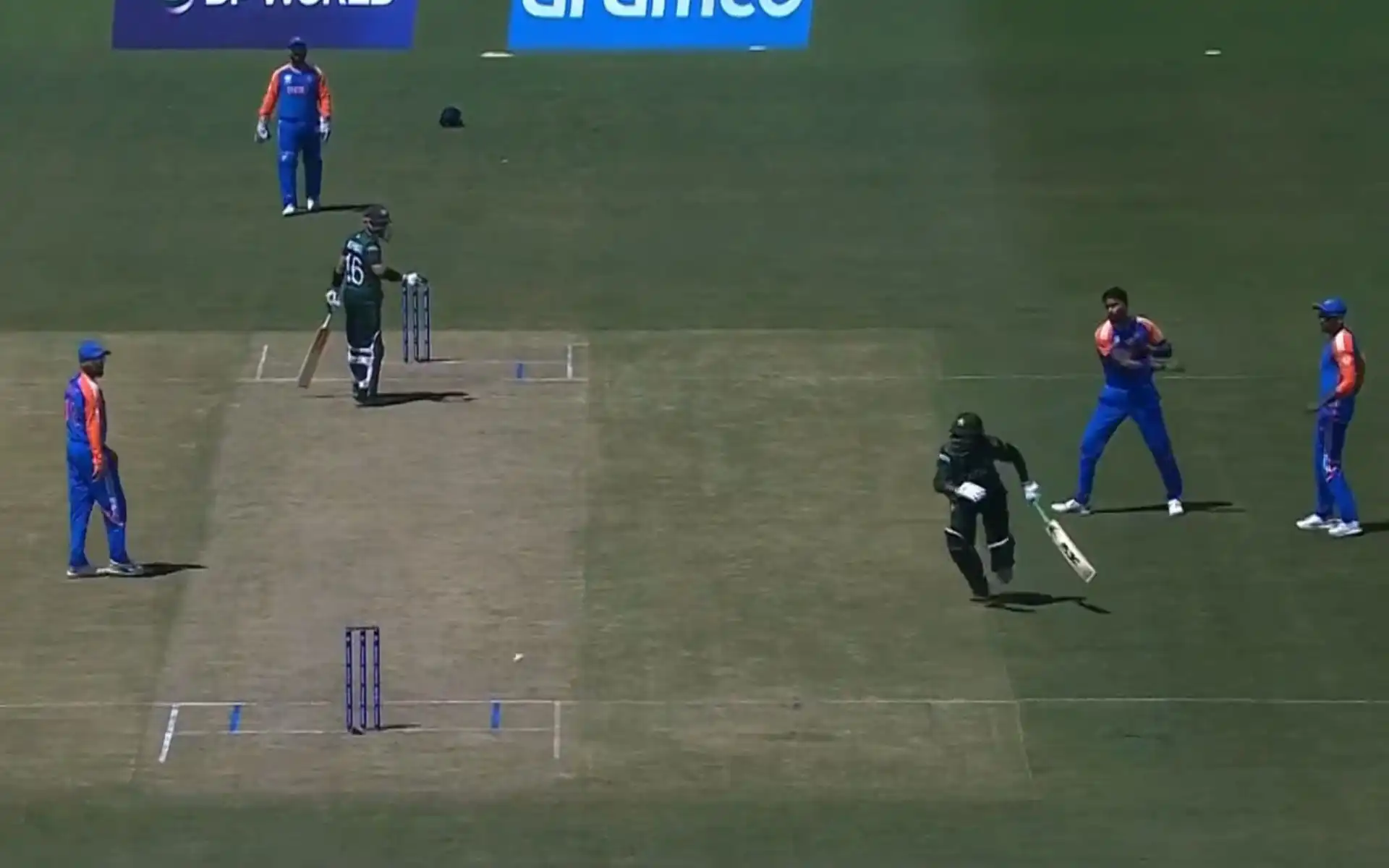 Hardik Pandya fails to direct hit from very close range to run out Usman Khan (X.com)