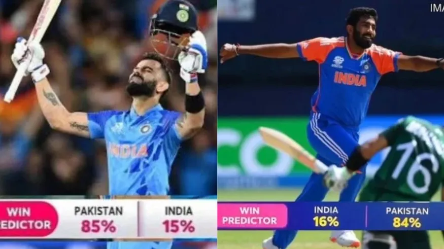 India once again defied win predictor vs Pakistan (Twitter)