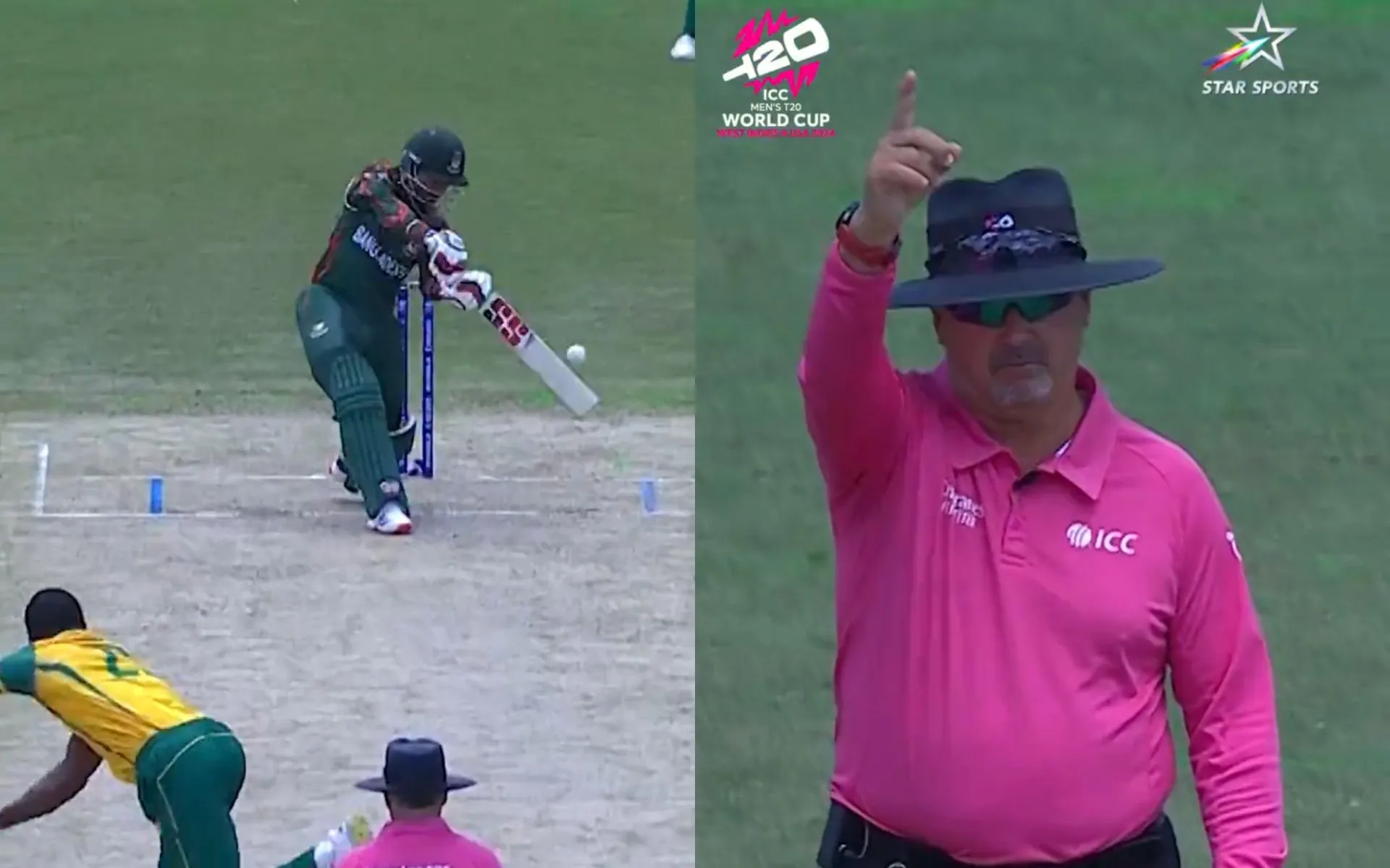 Tanzid Hasan stunned by Kagiso Rabada in T20 World Cup (X.com)