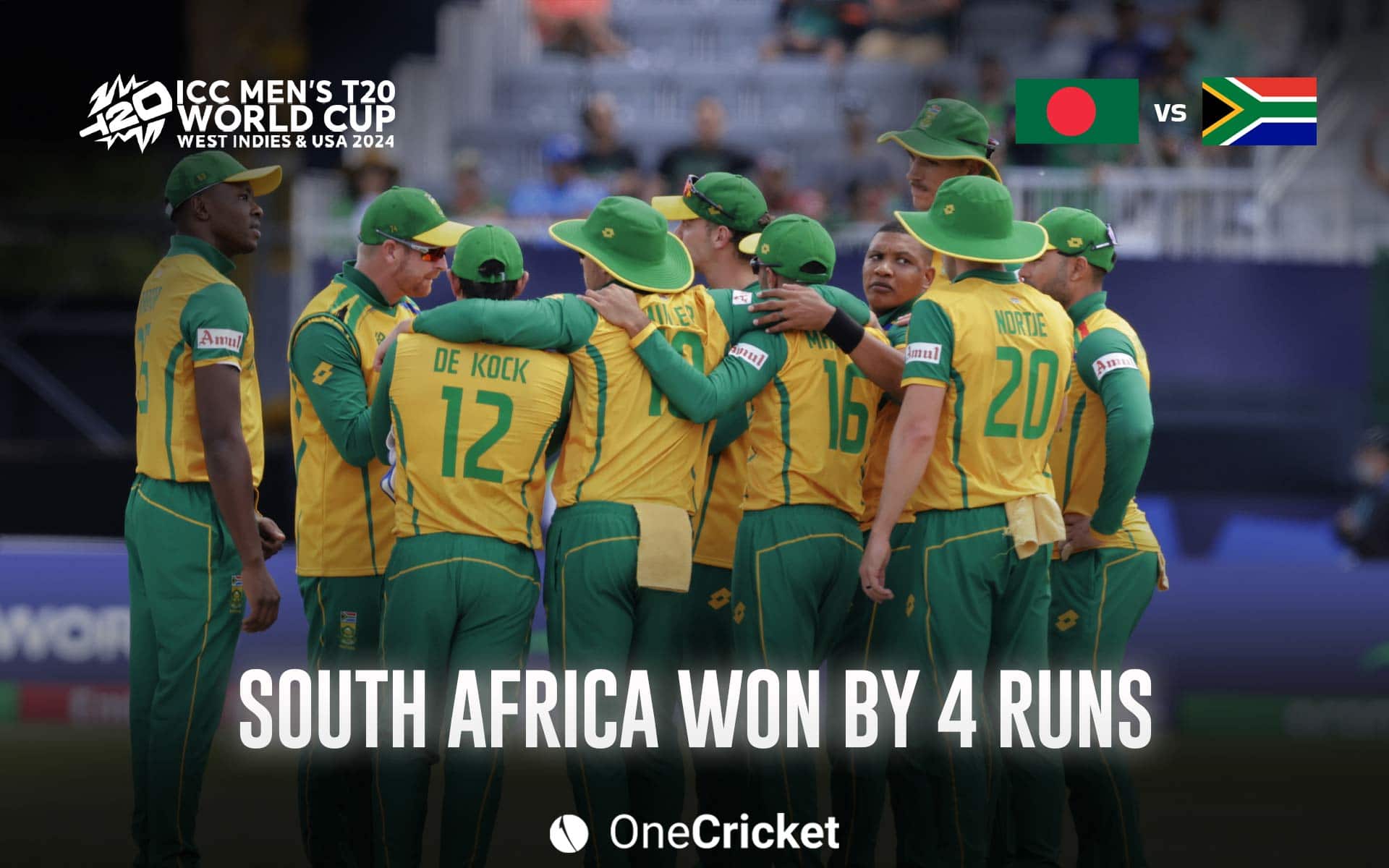SA win by 4 runs (OneCricket)
