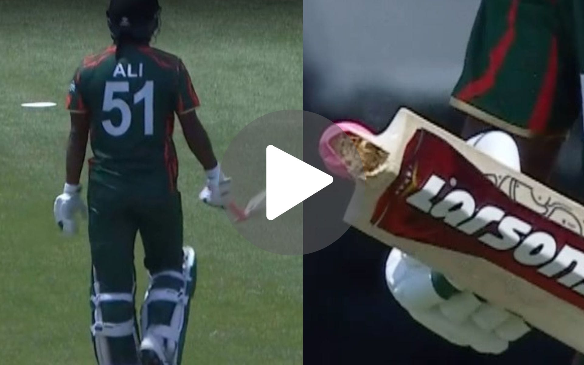 [Watch] Baartman Shatters Jaker Ali's Bat With A Fericious Bouncer During SA vs BAN T20 WC Thriller
