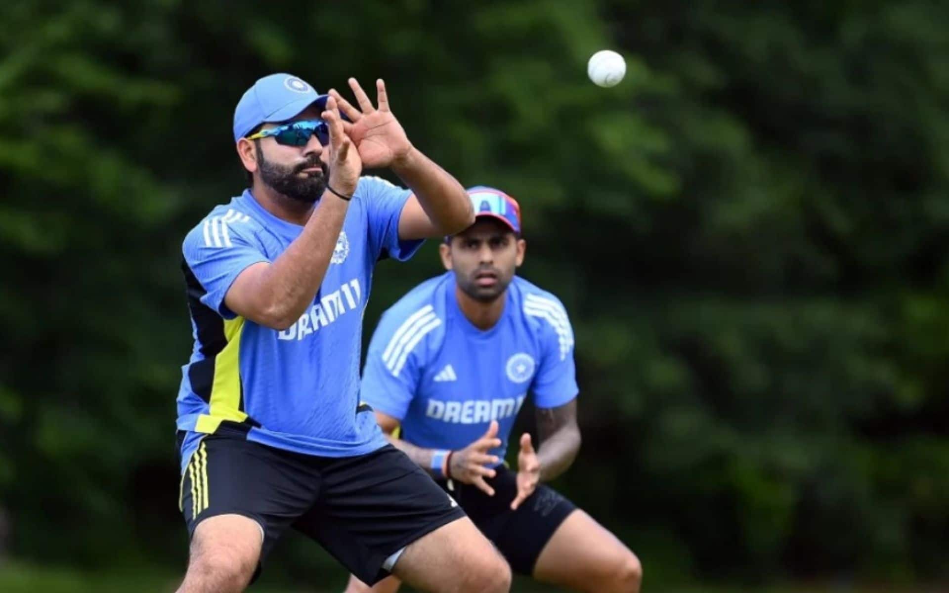 Rohit Sharma and Suryakumar Yadav during an Indian training session in New York (x.com)