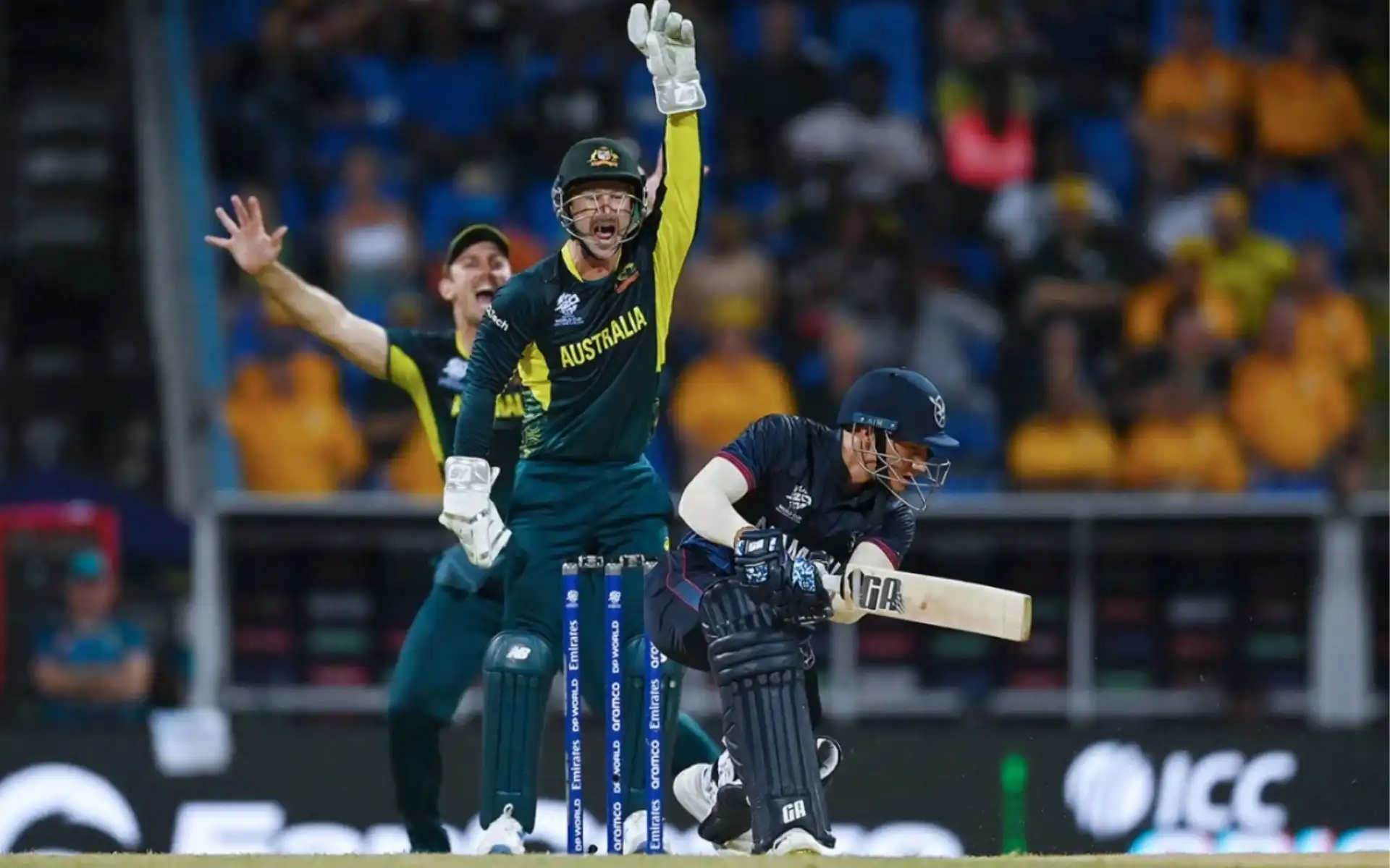 Australian players appealing for a Namibian wicket (x.com)