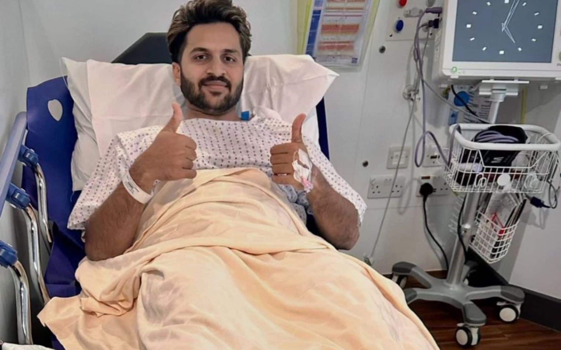 Shardul Thakur shares picture from hospital bed following ankle surgery (X.com)