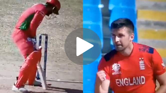 [Watch] Wood's 147KPH Snorter Unsettles Ayaan Khan; Oman Lose Their 6th In No Time