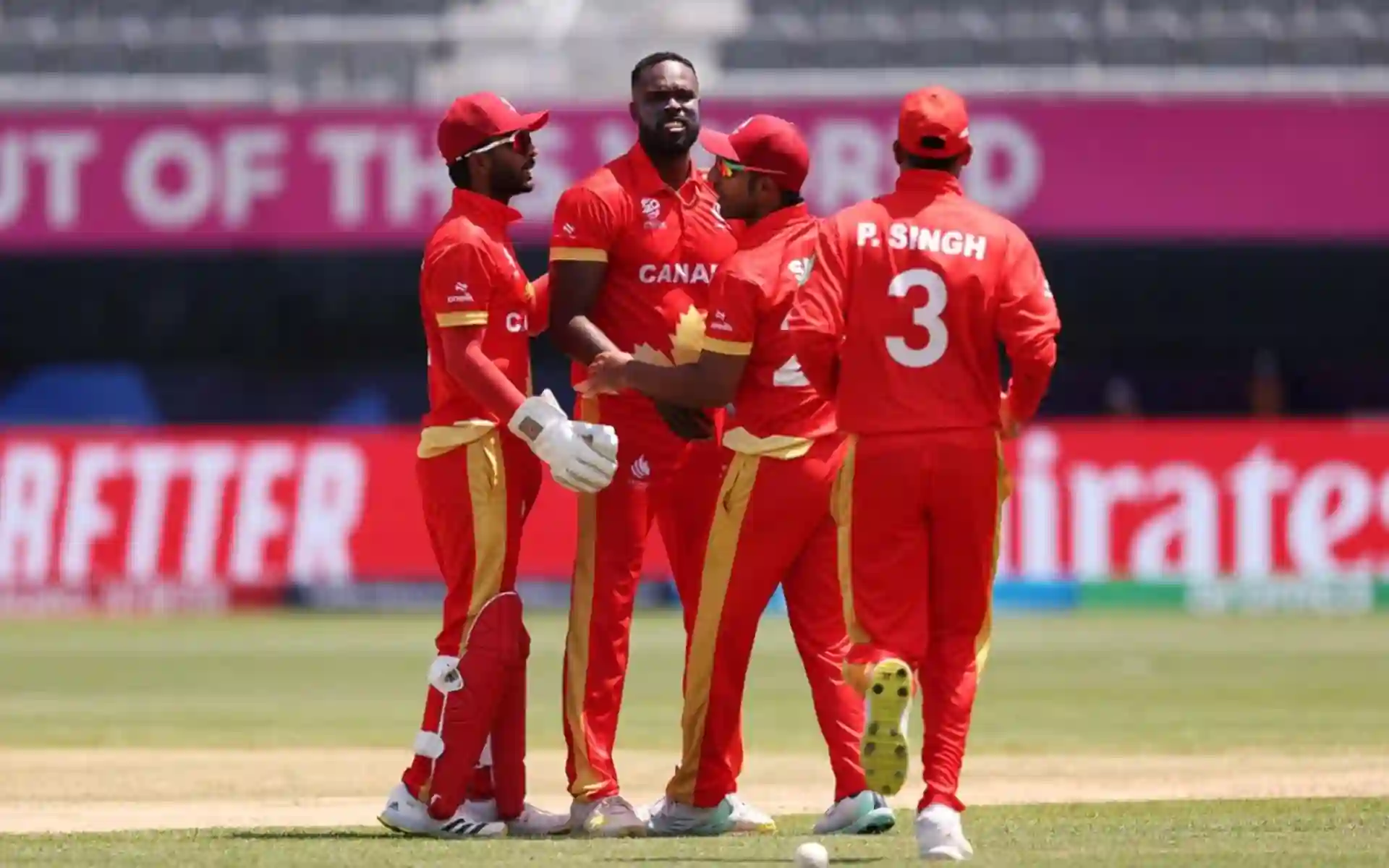 Jeremy Gordon celebrating a wicket with teammates (x.com)