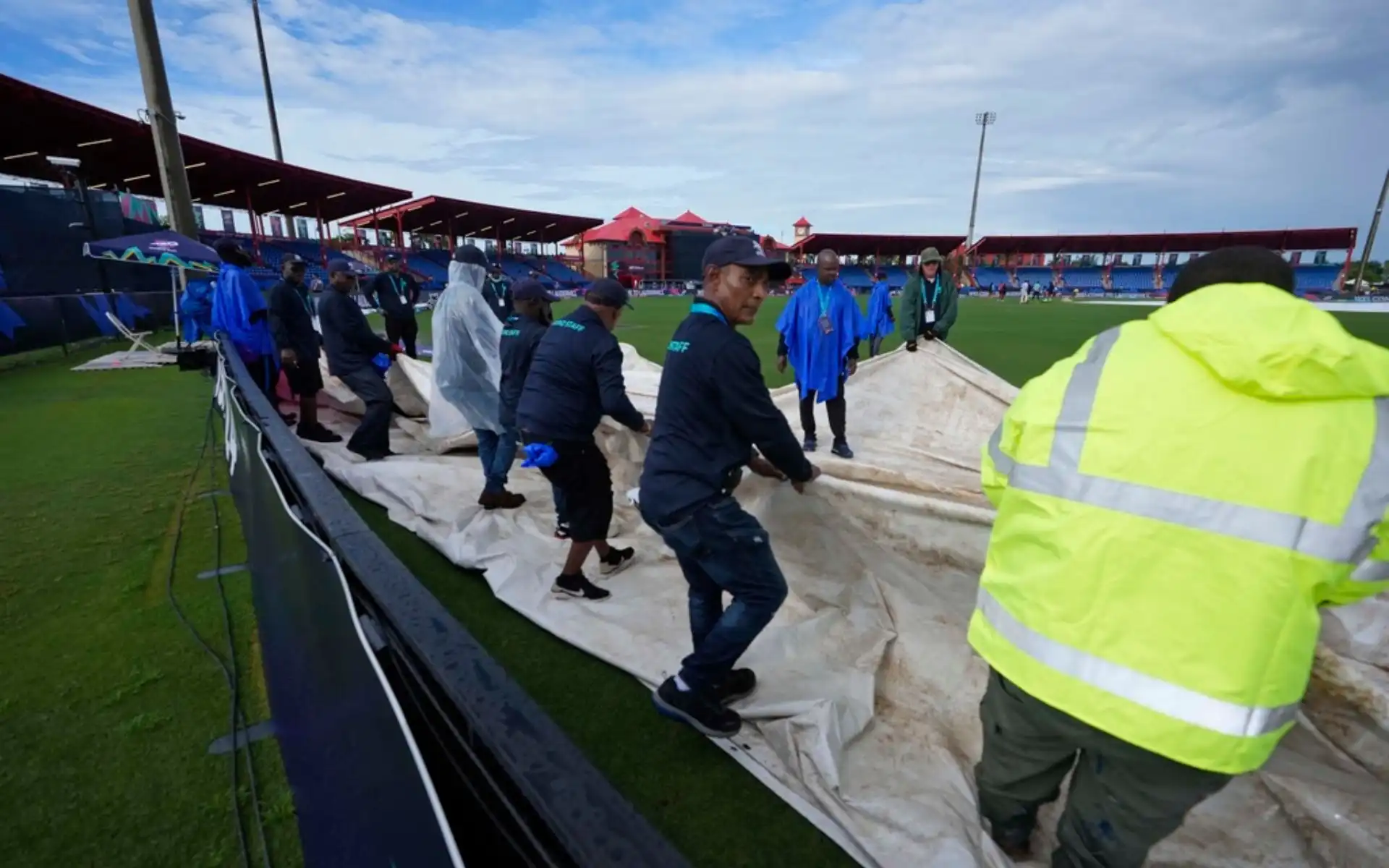 Groundsmen working hard before USA vs IRE in Lauderhill (AP Photo)