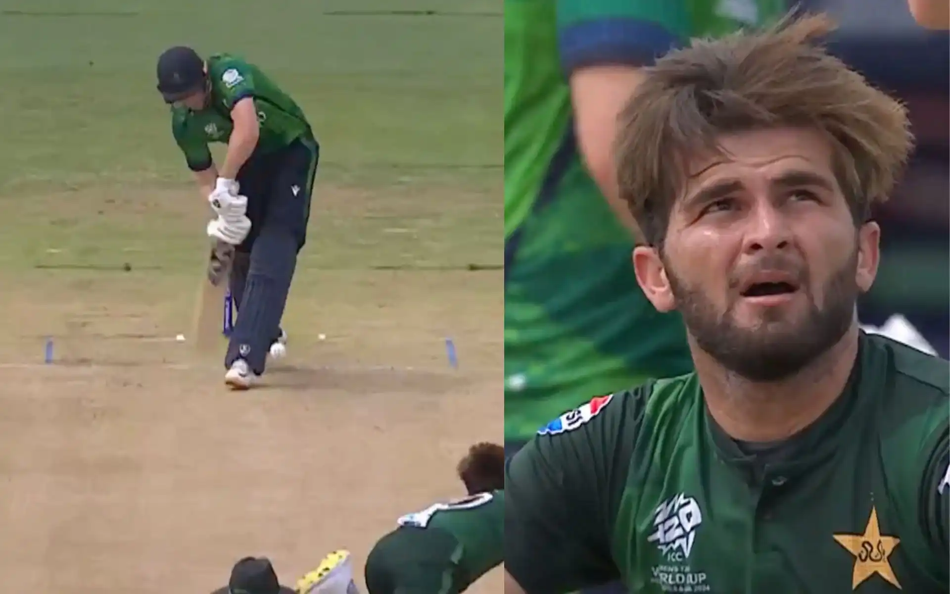 Shaheen Afridi getting the better of Harry Tector (X.com)