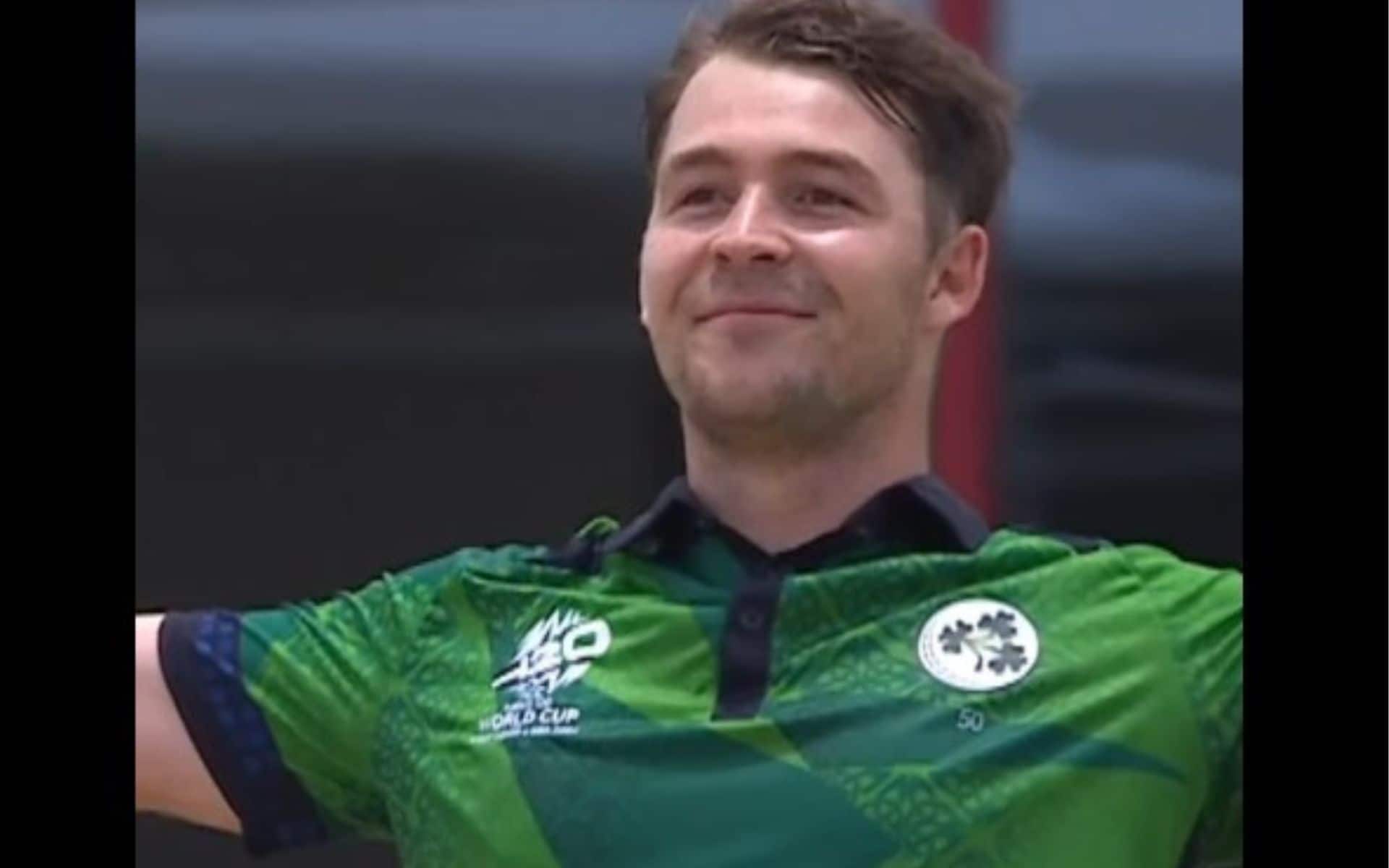 Curtis Campher celebrating the downfall of Fakhar Zaman in PAK vs IRE (x.com)