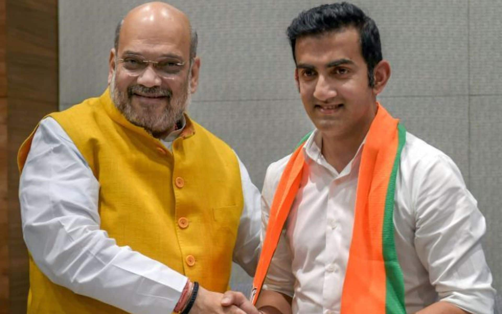 Gautam Gambhir with union home minister Amit Shah (X.com)