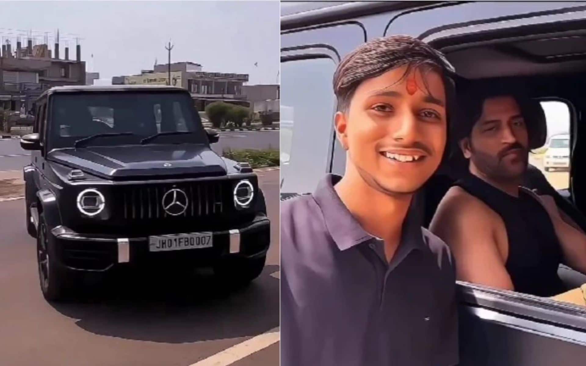 MS Dhoni stopped his car and clicked a selfie with a fan (Twitter)