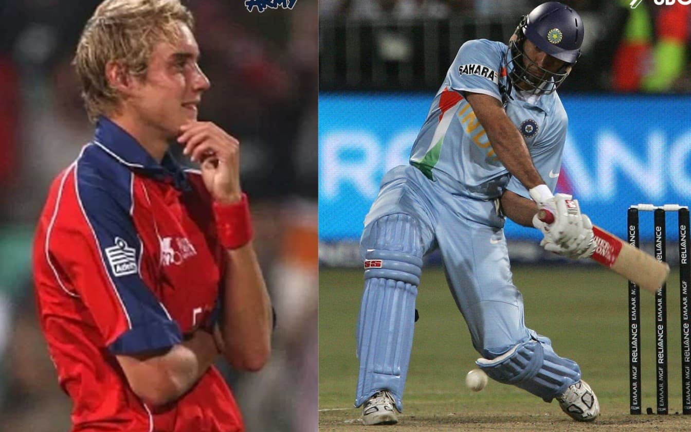 T20 विश्वकप में युवराज सिंह और स्टुअर्ट ब्रॉड के बीच मुक़ाबला (X.com)