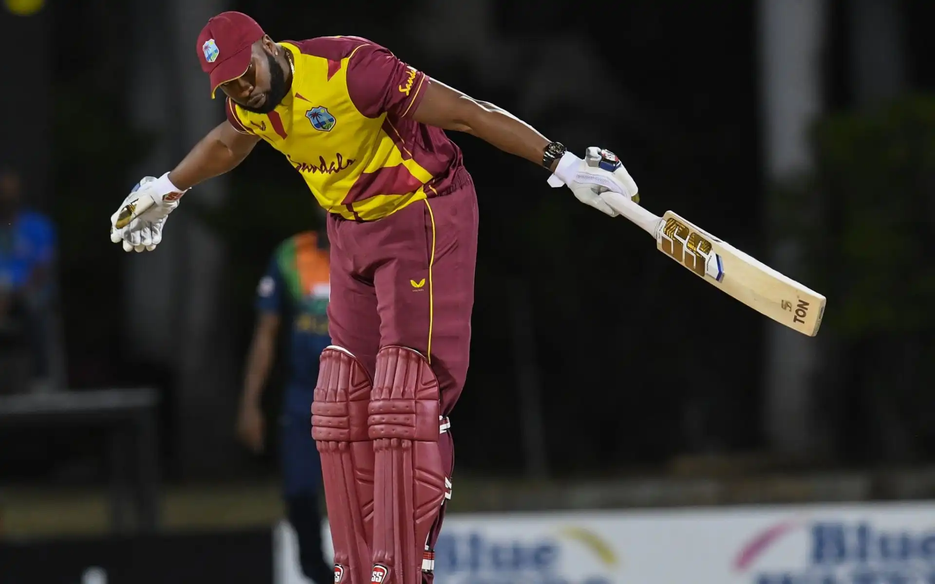 Pollard trashing Dananjaya in WI-SL T20 game (X.com)