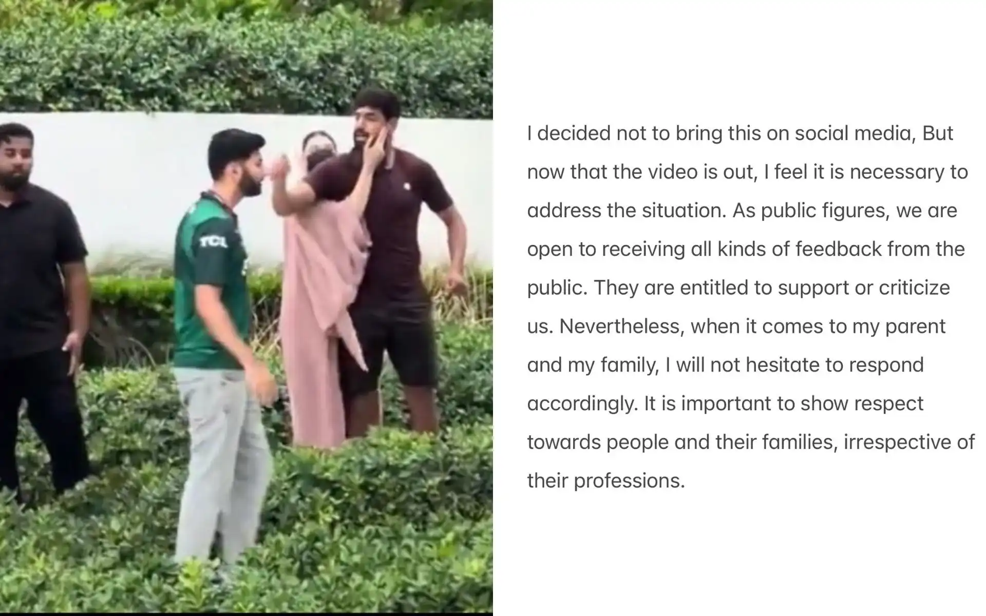 Haris Rauf shouting at Pakistani fan (X.com)