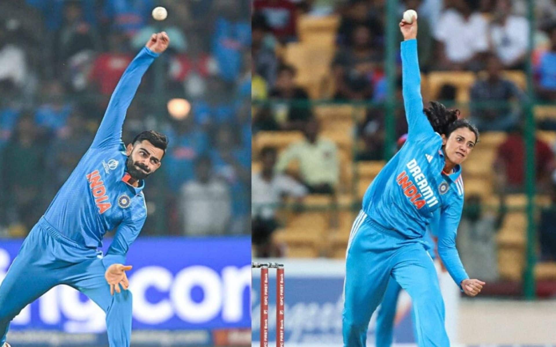 Smriti Mandhana's bowling action bears an uncanny resemblance to Virat Kohli's style (Twitter)