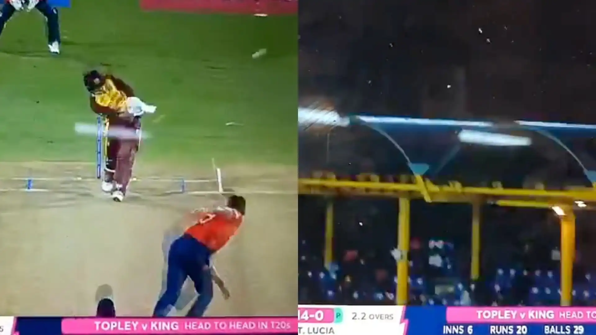King's powerful shot went out of ground [X]