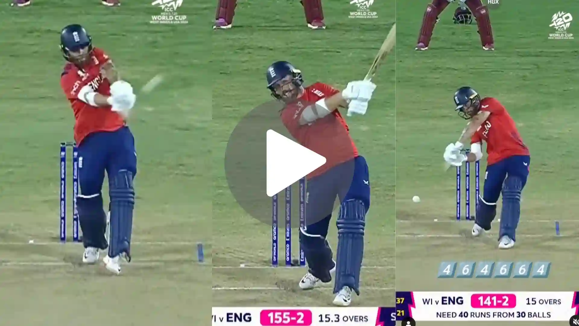 [Watch] 4, 6, 4, 6, 6, 4 - Phil Salt Manhandles Romario Shepherd With 30-Run Over