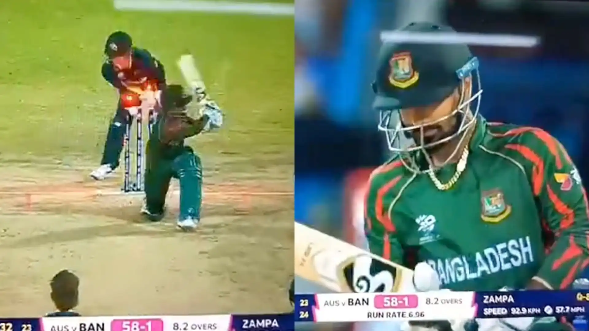 Litton Das was bowled by Adam Zampa [X]