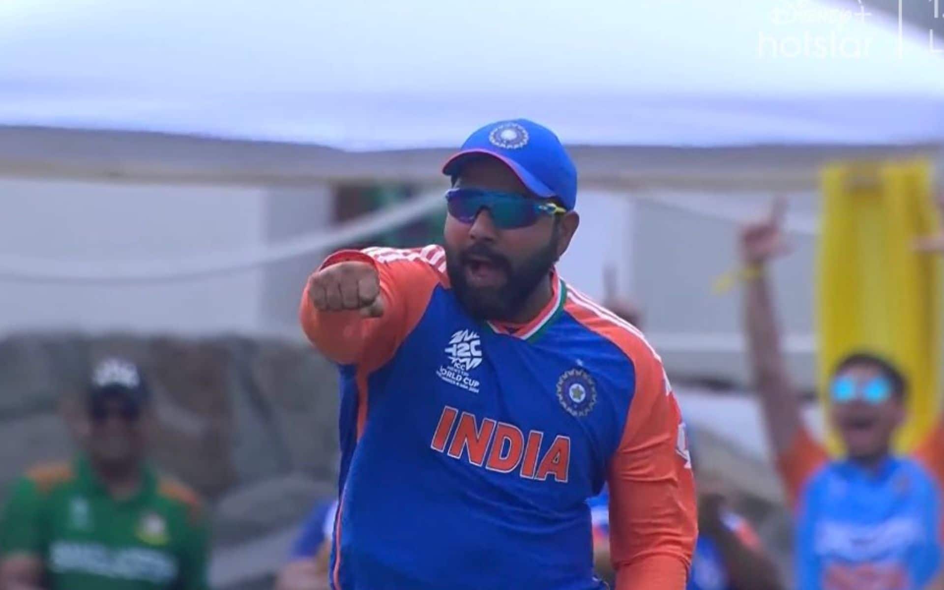 Rohit Sharma was pumped up after Litton Das' wicket (X.com)