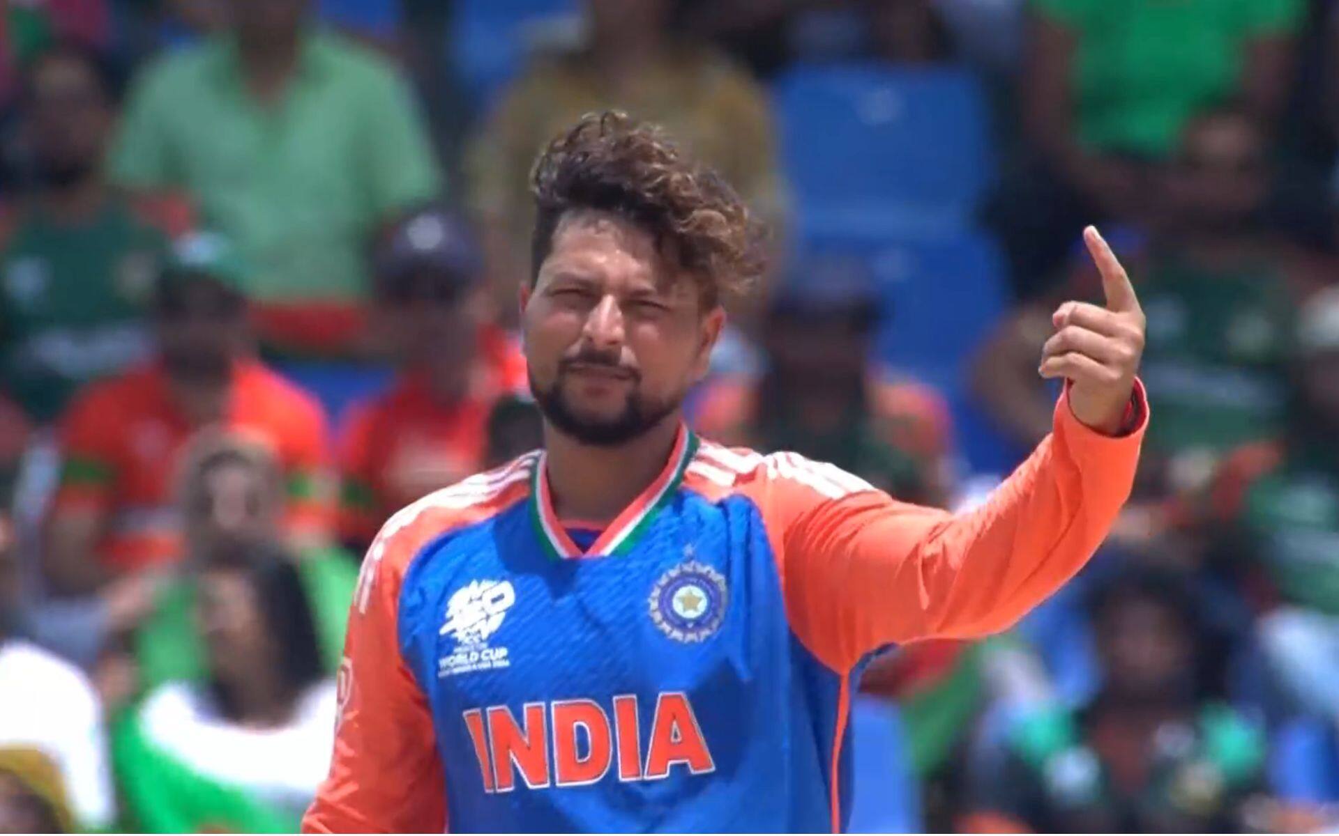 Kuldeep Yadav did an angry send-off to Tanzid Hasan (X.com)