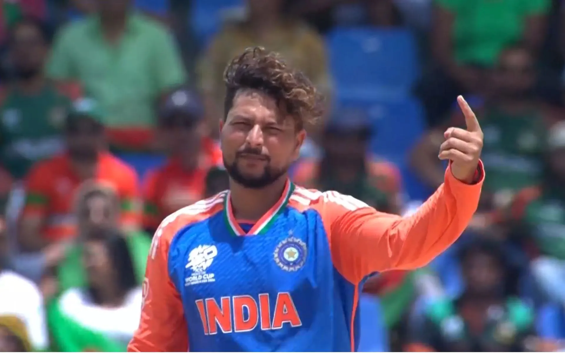 Kuldeep Yadav did an angry send-off to Tanzid Hasan (X.com)