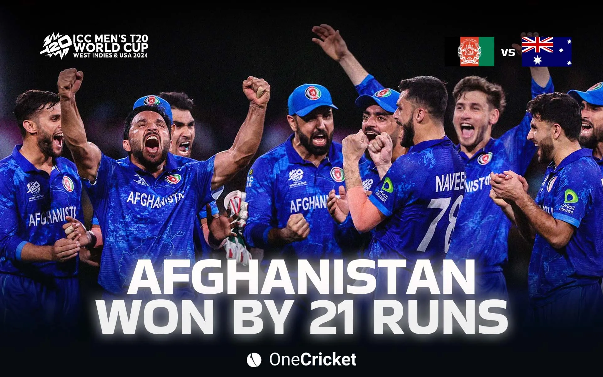 AFG won by 21 runs [OneCricket]
