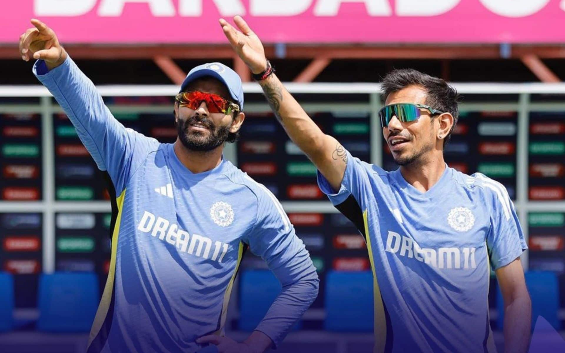 Yuzvendra Chahal with Ravindra Jadeja (X.com)