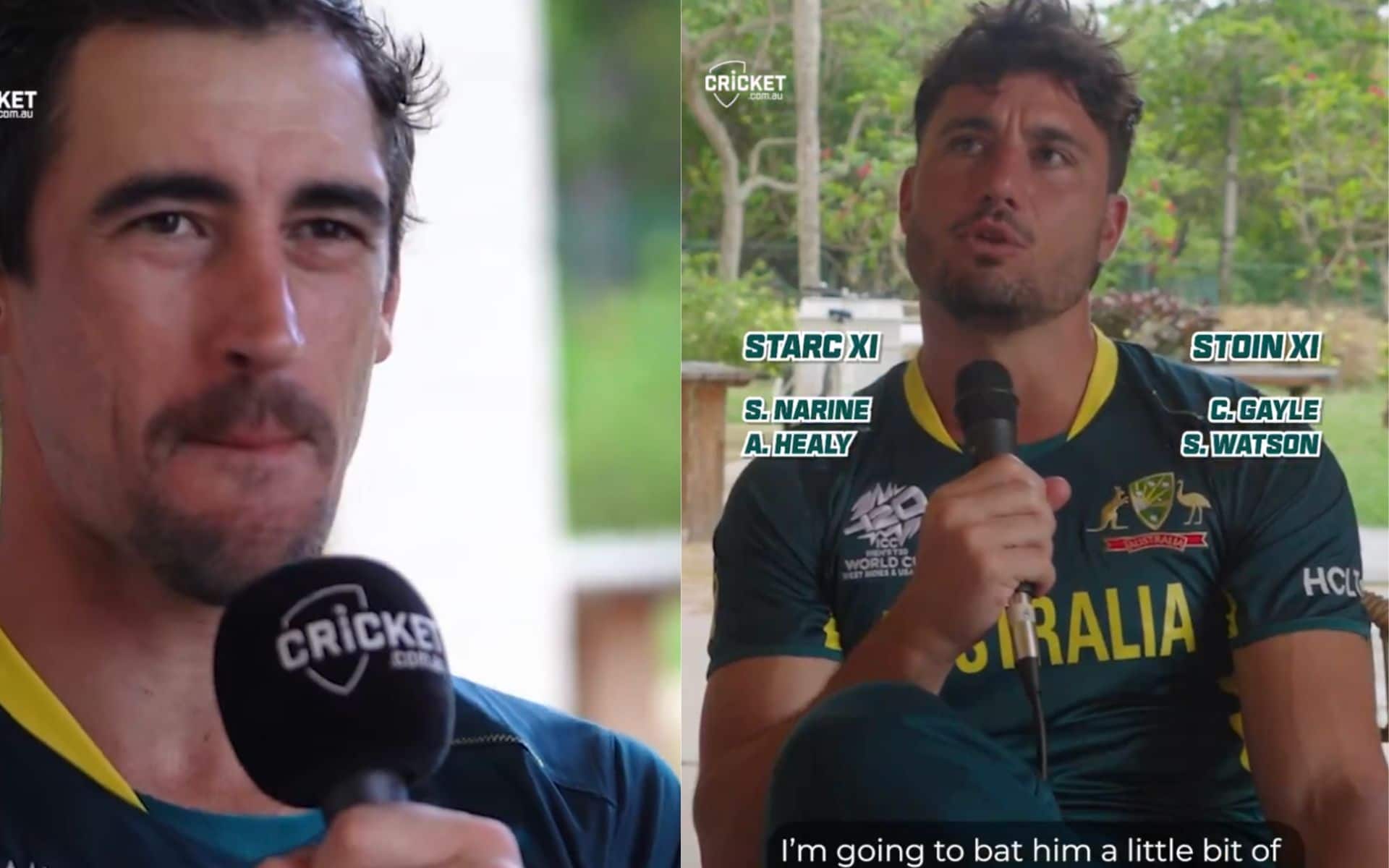 Snapshots of Mitchell Starc and Marcus Stoinis from the video (X.com)