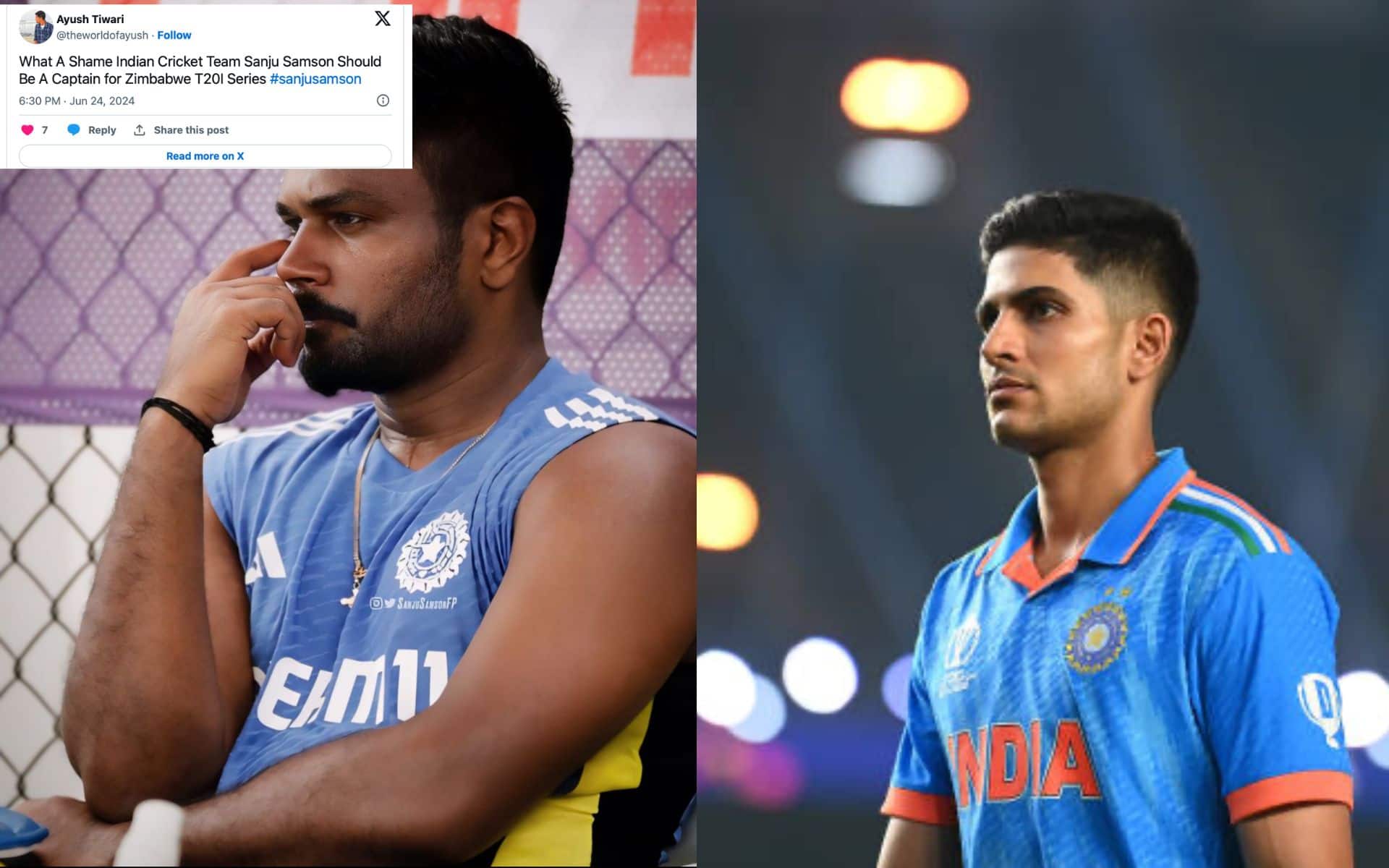 'Justice For Sanju Samson...' - Twitter Erupts After BCCI Appoints Gill As Captain For Zimbabwe Tour